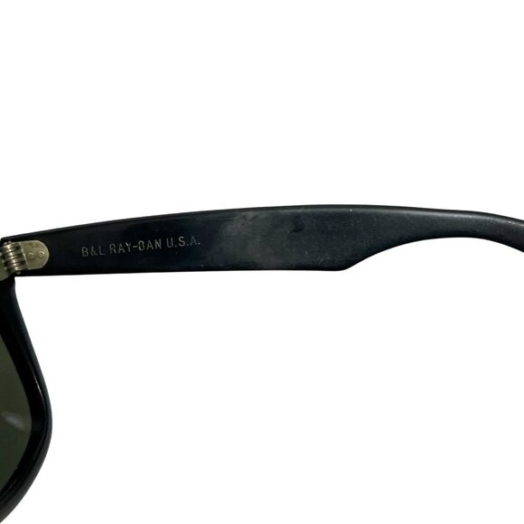 Vtg B&L Ray-Ban Wayfarer 5022 Black G-15 Glass Lenses USA Made Sunglasses - Picture 11 of 14